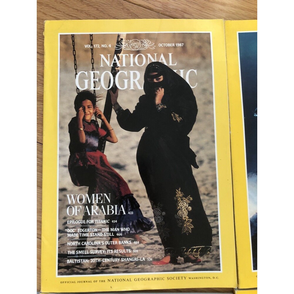 Vintage National Geographic Magazine Lot of 5 + Map 1987 August Thru Dec Issues - Picture 6 of 7